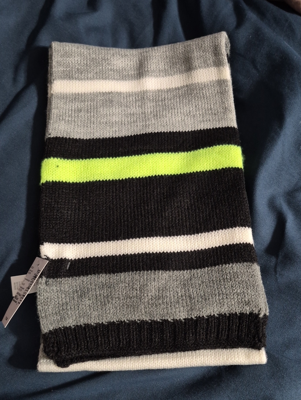 The Children's Place Black, Gray & Neon Yellow Striped Kids Crewneck